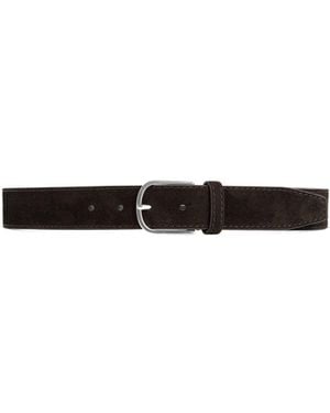 TOTEME Suede Buckle Belt - White