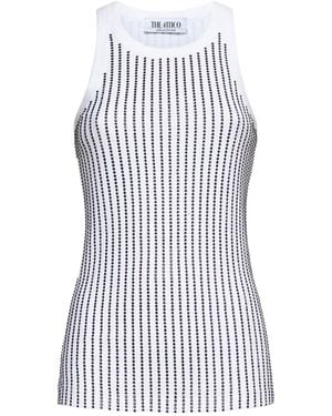 The Attico The Embellished Ribbed Tank Top - White