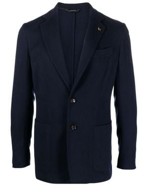 Colombo Single-Breasted Wool Blazer - Blue
