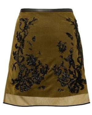 JACQUES WEI Beaded Floral Miniskirt - Green