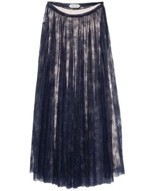 Alberta Ferretti Lace Midi Skirt - Blue