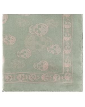 McQueen Printed Silk Scarf - Green