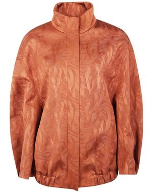 Dries Van Noten Long-Sleeved Stand-Up Collar Jacket - Orange