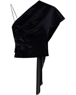 forte_forte Asymmetric Draped Camisole - Black