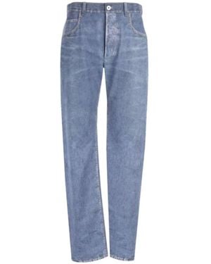 Bottega Veneta Straight-Leg Leather Jeans - Blue