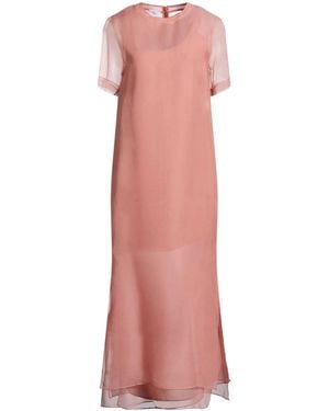 Brunello Cucinelli Solid Color Short Sleeve Dress - Pink