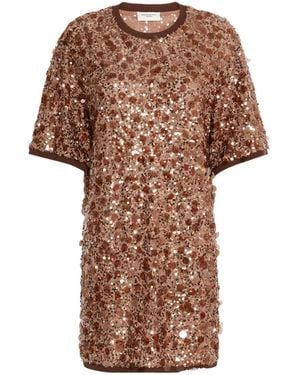 Weekend by Maxmara Short Sequinned Jersey Dress - Brown