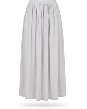 AYA MUSE Elastic Waist Midi Skirt - White