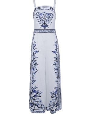 FARM Rio Floral Pattern Jumpsuit - Blue