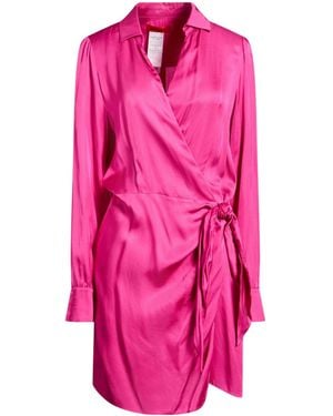 MAX&Co. Solid-Color Long-Sleeve Satin Shirt Dress - Pink