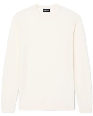 Emporio Armani Crewneck Textured Jumper - White