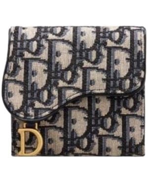 Dior Saddle Lotus Wallet - Gray