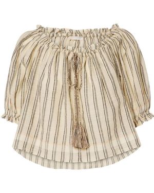 Ulla Johnson Striped Cropped Top - Natural