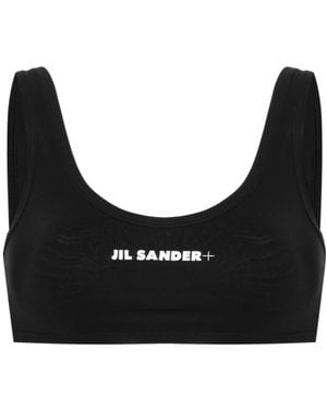 Jil Sander Logo-Printed Sports Bra - Black