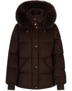 Moorer Hooded Padded Jacket - Brown