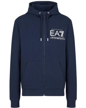 EA7 Logo And Hat Casual Jacket - Blue