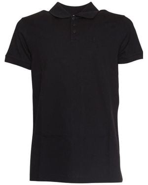 Saint Laurent Cotton Logo Polo Shirt - Black
