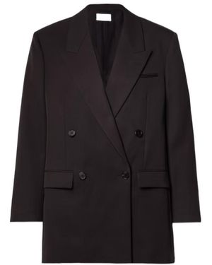 The Row Myriam Double-Breasted Wool Suit Jacket - Black