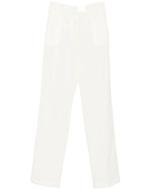 Elisabetta Franchi Pressed-Crease Straight-Leg Pants - White
