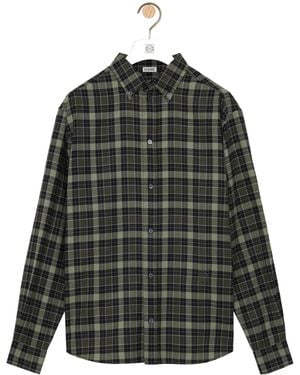 Loewe Checked Long-Sleeved Shirt - Gray