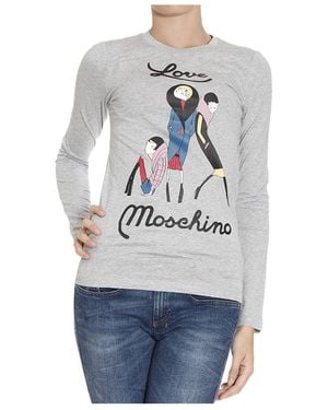 Moschino Logo Detail T-Shirt - Grey