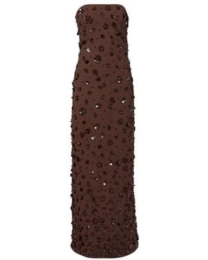 Jonathan Simkhai Serafina Embellished Bustier Gown - Brown