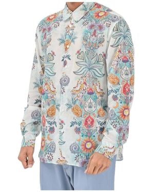 Just Cavalli Floral-Print Shirt - Blue