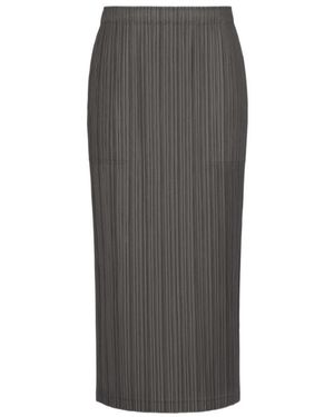 Pleats Please Issey Miyake Elastic-Waist Skirt - Grey