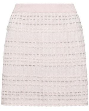 Thom Browne Seersucker Knit Tweed Jacquard Mini Skirt - Pink