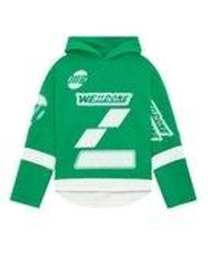 we11done Logo Hooded Jumper - Green