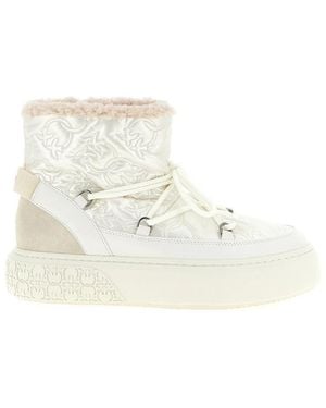 Pinko Round Toe Quilted Ankle Boots - Natural