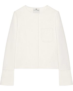 Courreges Satin-Trimmed Tailored Jacket - White