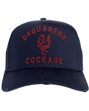 DSquared² Logo Embroidered Baseball Cap - Blue