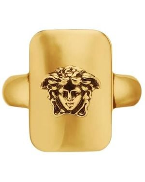 Versace Medusa-Head Rectangular Ring - Metallic