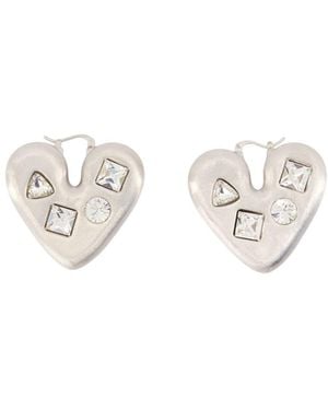 Jacquemus Heart Hoop Earrings - White