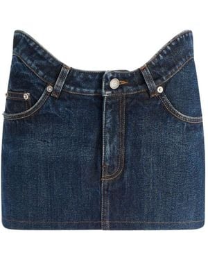 Jean Paul Gaultier Denim Midi Skirt With Belt Loops - Blue