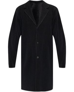 Homme Plissé Issey Miyake Plissé Single-Breasted Coat - Black