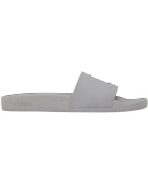 Amiri Monogram-Motif Slides - White