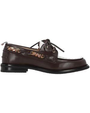 Thom Browne Chain-Detailed Lace-Up Shoes - Brown