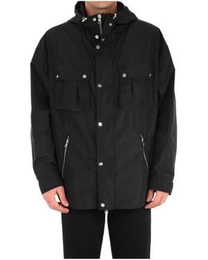 Balmain Pocket Detail Hooded Jacket - Black