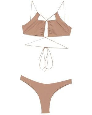 Amazuìn Jadia Ruched-Detail Bikini - White