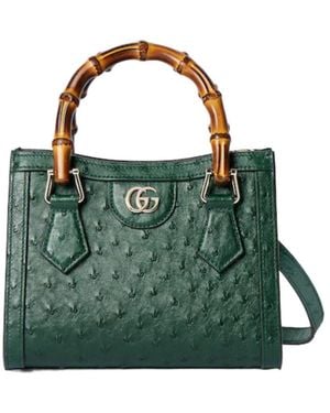 Gucci Diana Ostrich Small Tote Bag - Green