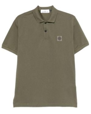 Stone Island Cotton Polo Shirt With Logo - Green
