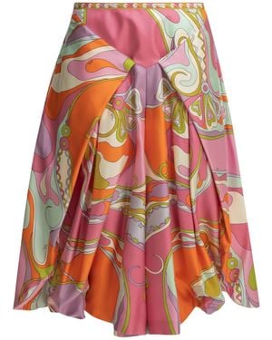 PUCCI Pucci Orchidee Printed Sarong Pants - Red