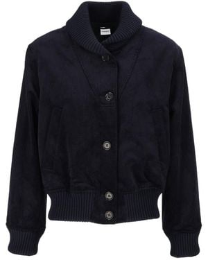 Aspesi Corduroy Shawl-Collar Jacket - Blue