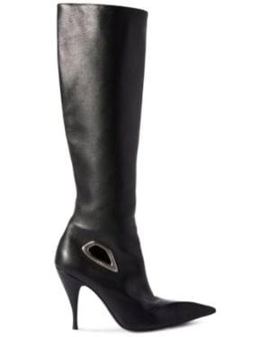 Off-White c/o Virgil Abloh Crescent Pointed-Toe Boots - Black