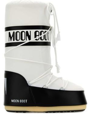Moon Boot Icon Panelled Waterproof Lace-Up Boots - White