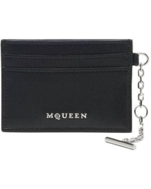 McQueen Sling Logo Plaque Card Holder - Black
