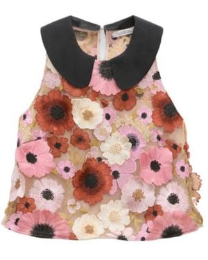Dorothee Schumacher A-Line Top With 3D Embroidery - Red