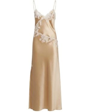 By Malene Birger Vera Satin Lace Midi Dress - Natural